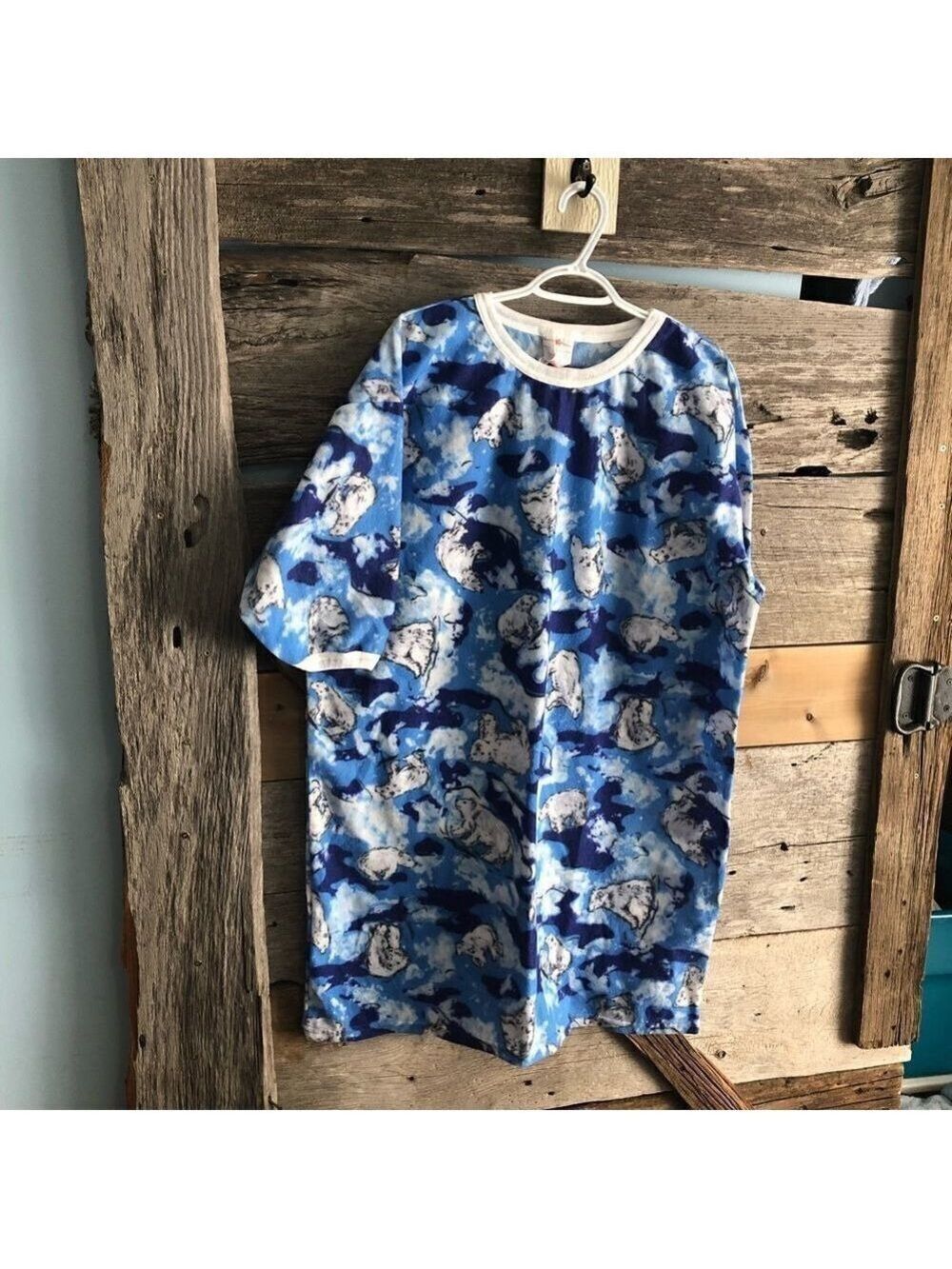 Vintage Fleece Polar Bear Nightgown Size O/S